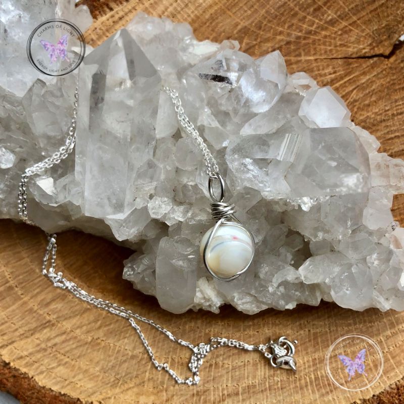 Mother Of Pearl Wire Wrapped Pendant